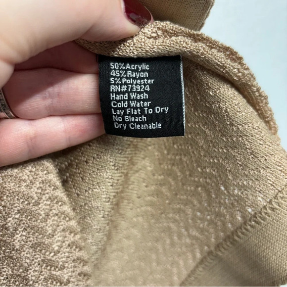 Exclusively Misook Tan Blazer Jacket Knit S Gold Buttons - Picture 5 of 8